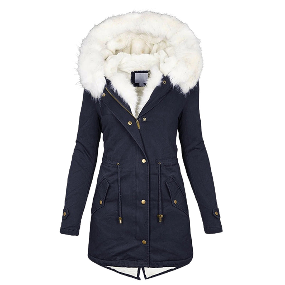 Women's Fleece Lined Winter Jacket – Hooded Wind Resistant Cold Weather Coat