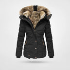 Women's Hooded Puffer Jacket – Mid-Length Quilted Winter Coat