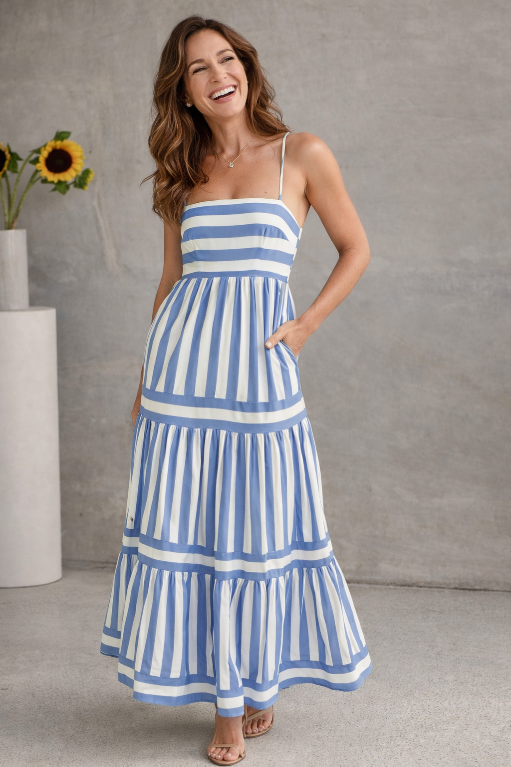 Women's Striped Vacation Maxi Dress – Resort Summer Dress