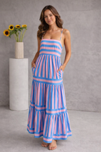 Women's Striped Vacation Maxi Dress – Resort Summer Dress