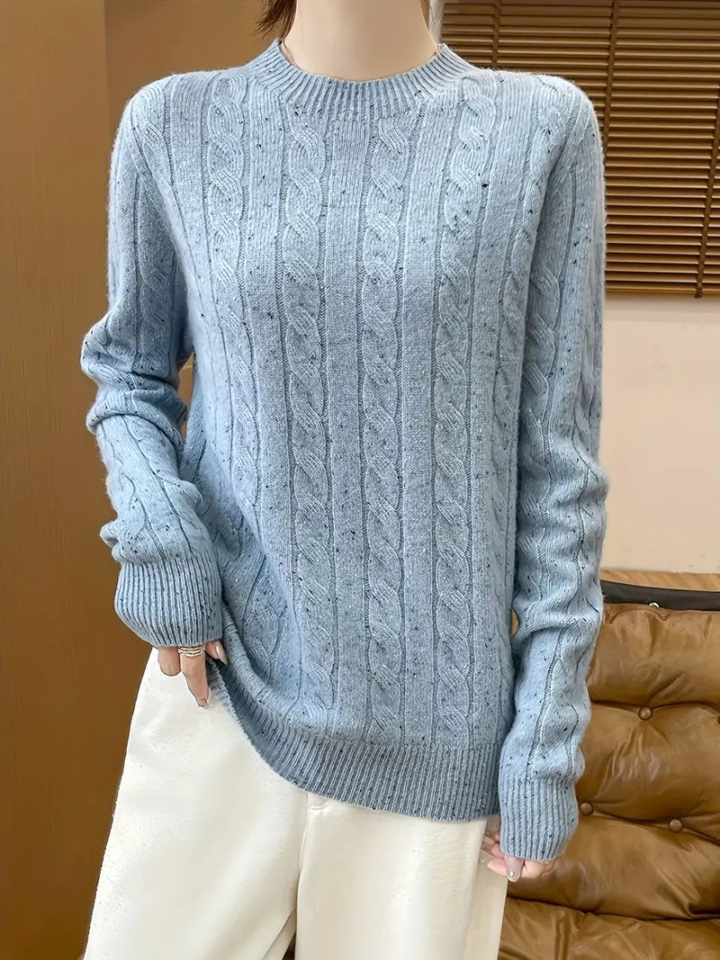 Women's Cable Knit Sweater – Classic Knit Sweater – Alice
