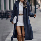 Women's Fluffy Hooded Coat – Longline Cold Weather Winter Jacket