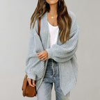 Women's Open Front Cardigan – Relaxed Long Sleeve Layering Cardigan