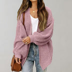 Women's Open Front Cardigan – Relaxed Long Sleeve Layering Cardigan