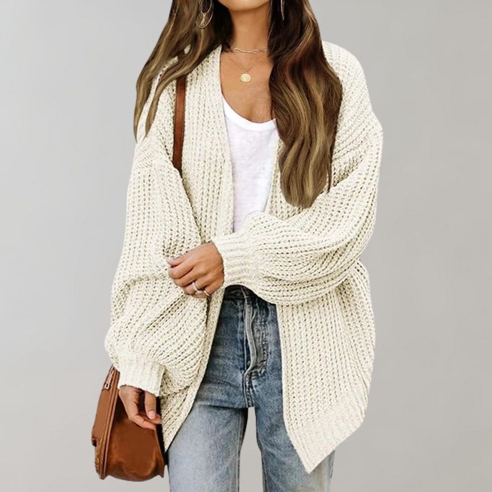 Women's Open Front Cardigan – Relaxed Long Sleeve Layering Cardigan