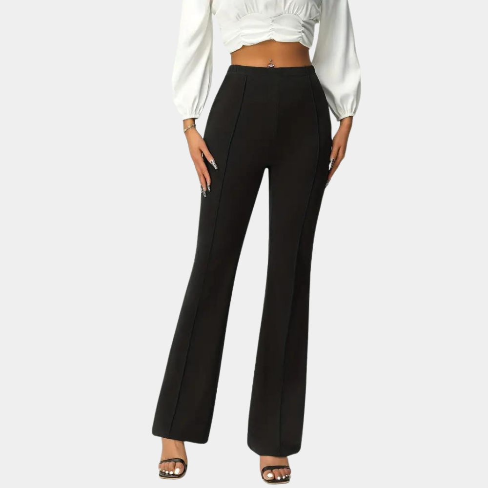 Women's High Waist Flare Pants – Fitted Flared Leg Trousers