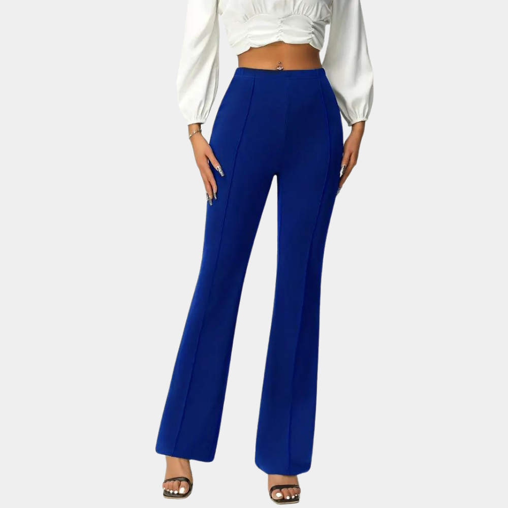 Women's High Waist Flare Pants – Fitted Flared Leg Trousers