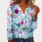 Women's Floral Print Blouse – Relaxed Everyday Floral Blouse