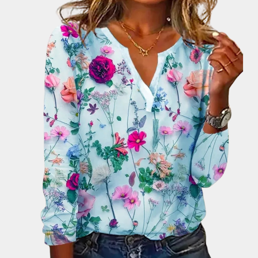 Women's Floral Print Blouse – Relaxed Everyday Floral Blouse