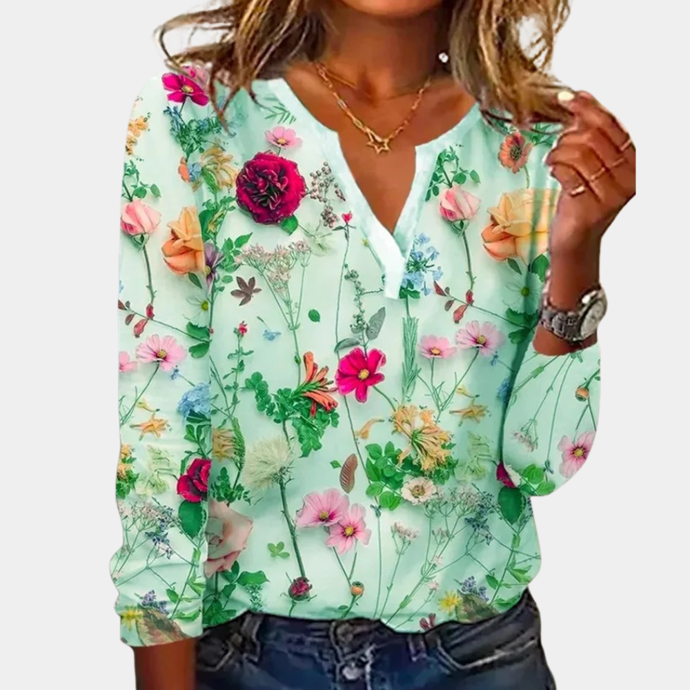Women's Floral Print Blouse – Relaxed Everyday Floral Blouse