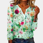 Women's Floral Print Blouse – Relaxed Everyday Floral Blouse