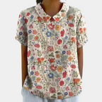 Women's Floral Casual Blouse – Round Neck Blouse