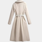 Women's Belted Trench Coat – Long Double-Breasted Lapel Coat