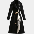 Women's Belted Trench Coat – Long Double-Breasted Lapel Coat