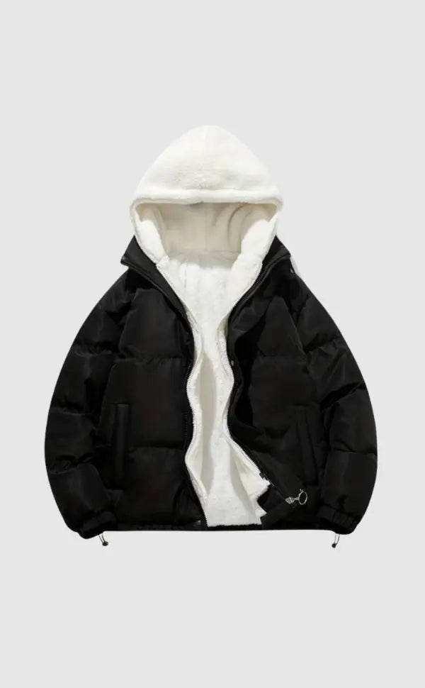 Women's Fleece Lined Jacket – Hooded Winter Zip-Up Jacket