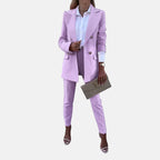 Women's Asymmetrical Two-Piece Set – Statement Top & Wide Leg Pants