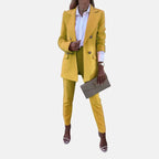 Women's Asymmetrical Two-Piece Set – Statement Top & Wide Leg Pants