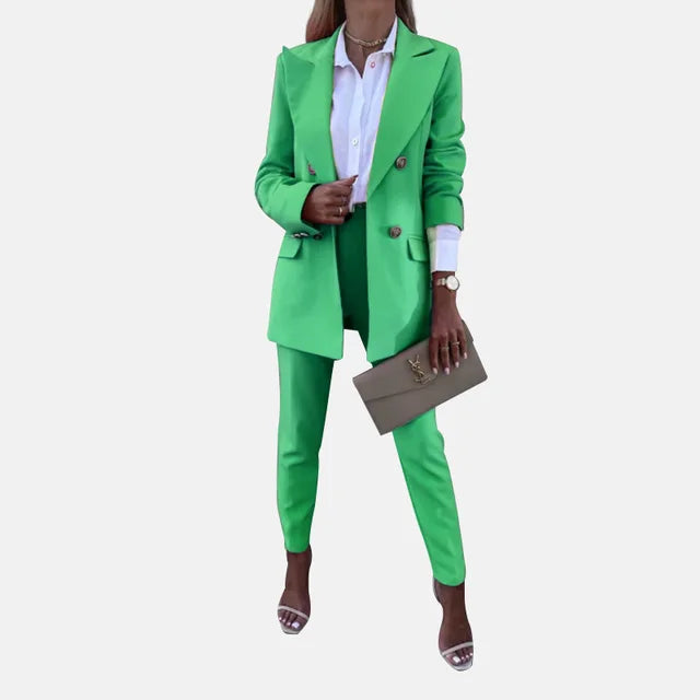 Women's Asymmetrical Two-Piece Set – Statement Top & Wide Leg Pants