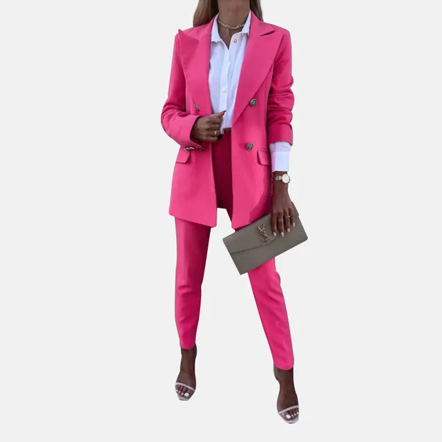 Women's Asymmetrical Two-Piece Set – Statement Top & Wide Leg Pants