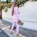 Women's Asymmetrical Two-Piece Set – Statement Top & Wide Leg Pants
