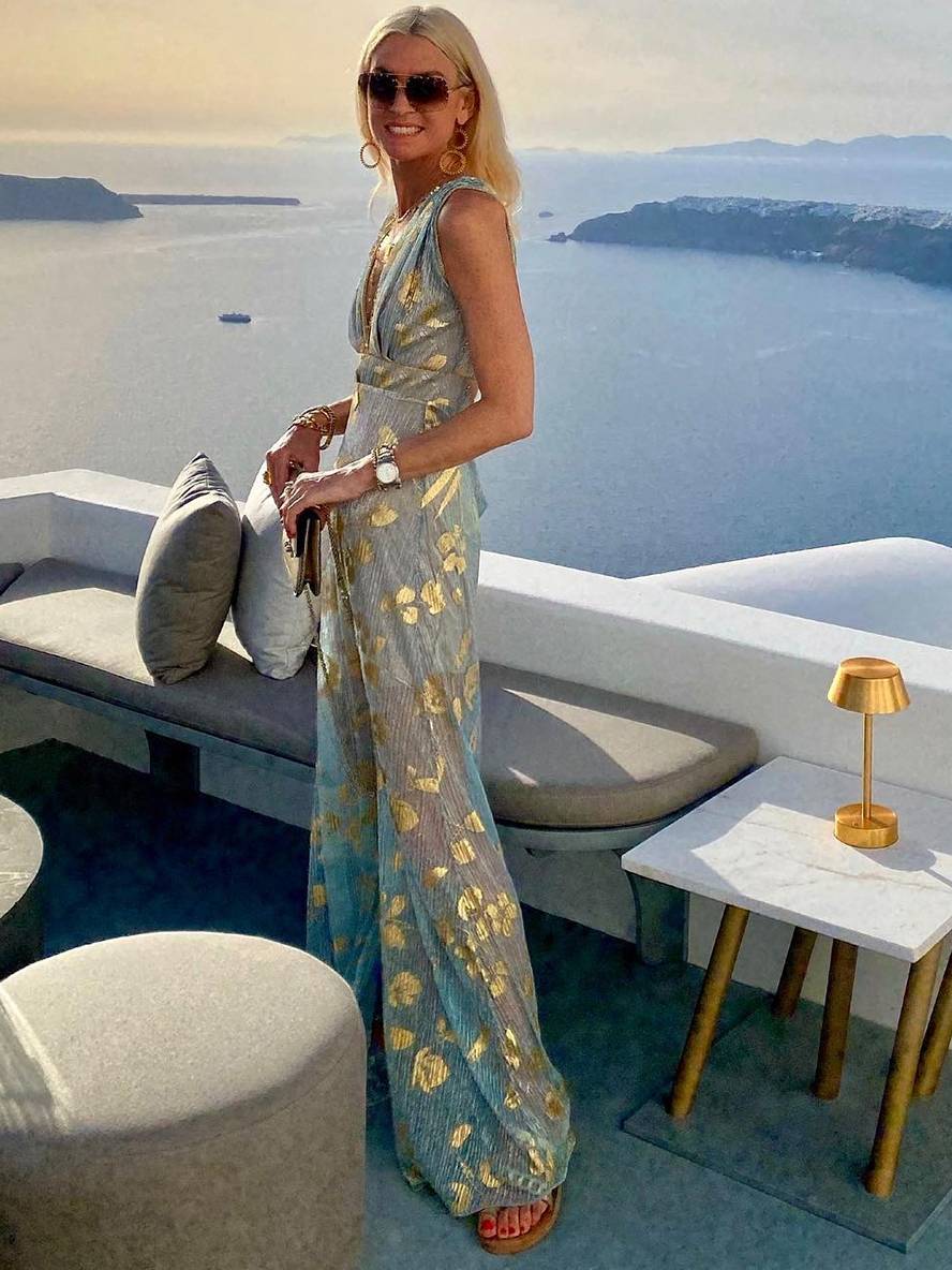 Women's Glamorous Sequin Dress – V-Neck Maxi Dress