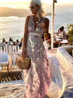 Women's Glamorous Sequin Dress – V-Neck Maxi Dress
