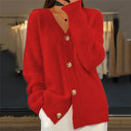 Women's Button Front Cardigan – Knit Cardigan Sweater – Lena