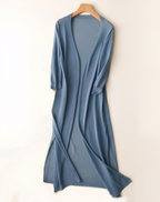 Women's Longline Duster Cardigan – Open Front Knit Sweater