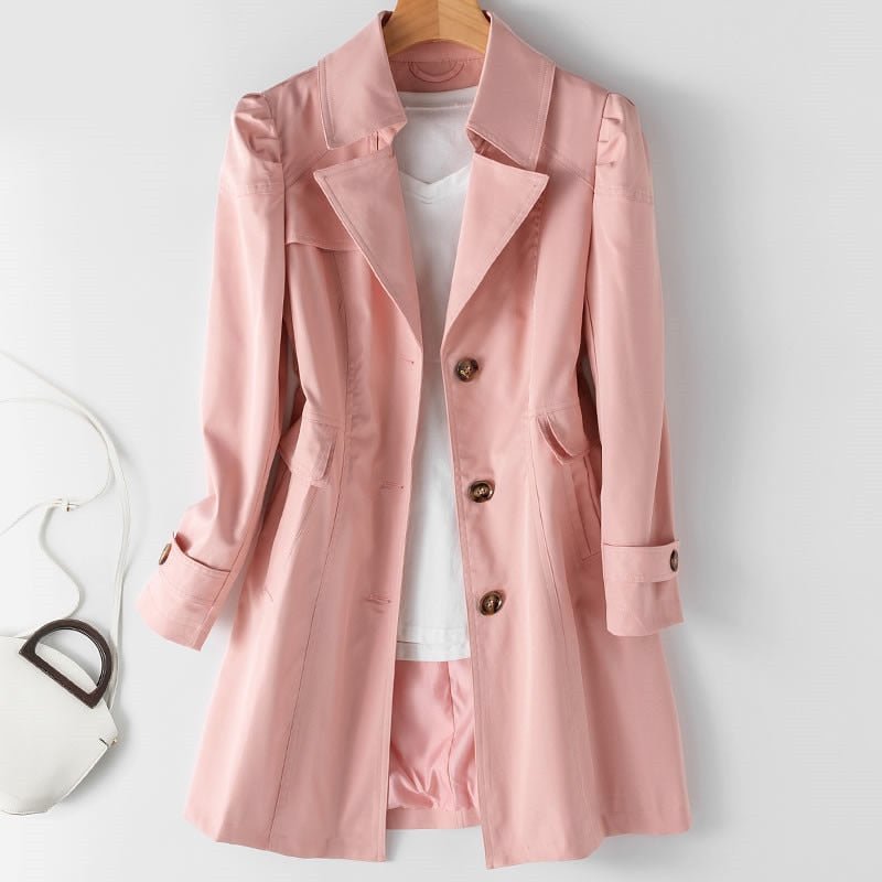 Women's Classic Trench Coat – Tailored Lightweight Longline Coat