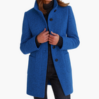 Women's Tailored Winter Coat – Classic Button Front Long Coat