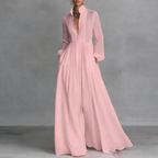 Women's Flowy Maxi Dress – V-Neck Summer Occasion Dress
