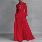 Women's Flowy Maxi Dress – V-Neck Summer Occasion Dress
