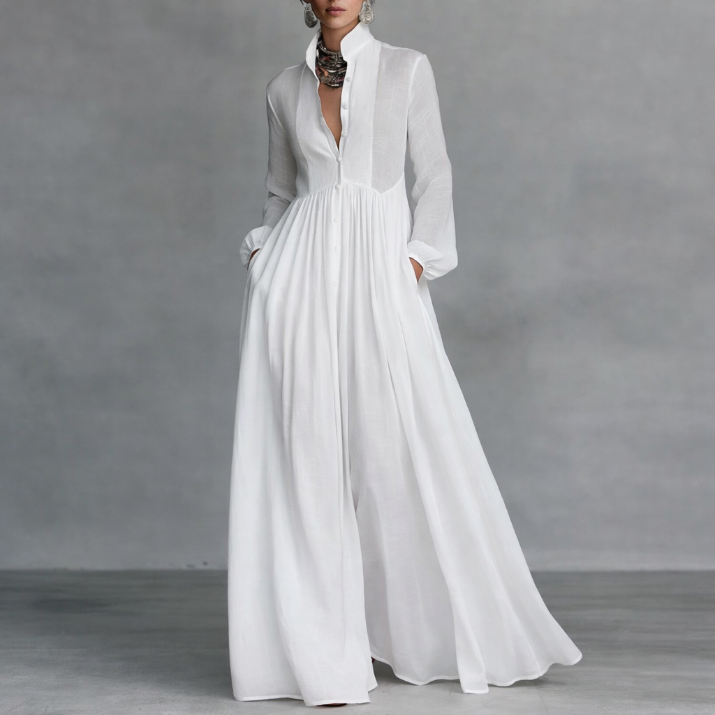 Women's Flowy Maxi Dress – V-Neck Summer Occasion Dress