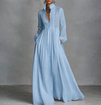 Women's Flowy Maxi Dress – V-Neck Summer Occasion Dress