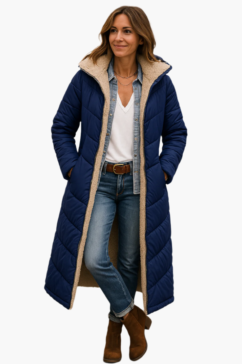 Margaret | Long Winter Coat with Zipper