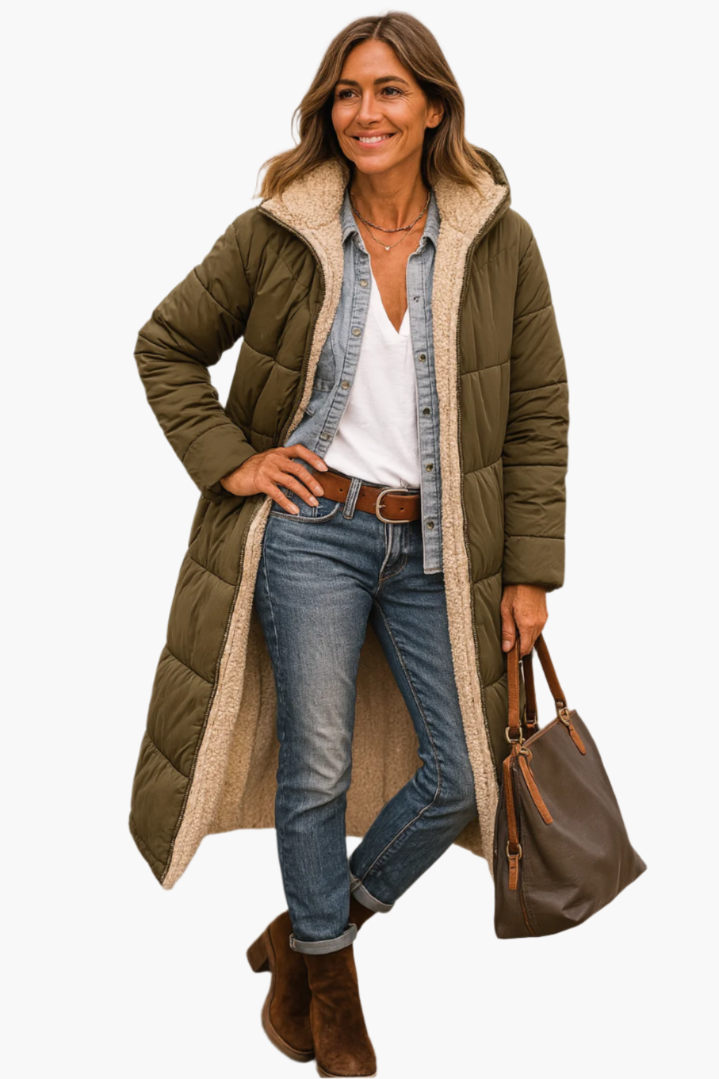 Margaret | Long Winter Coat with Zipper