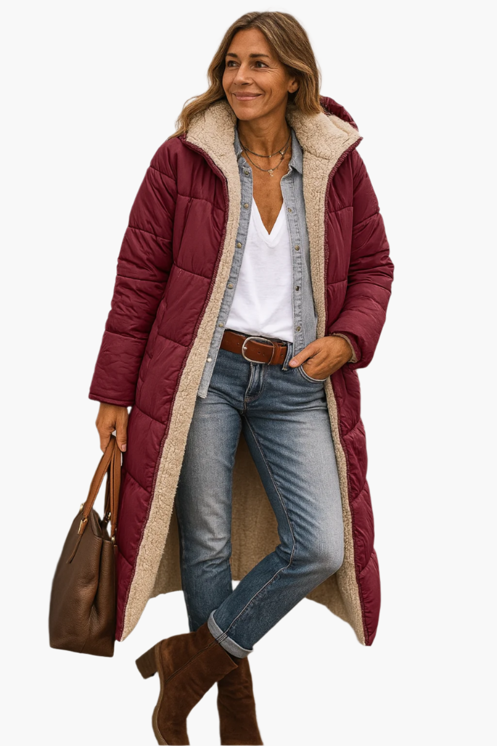 Margaret | Long Winter Coat with Zipper