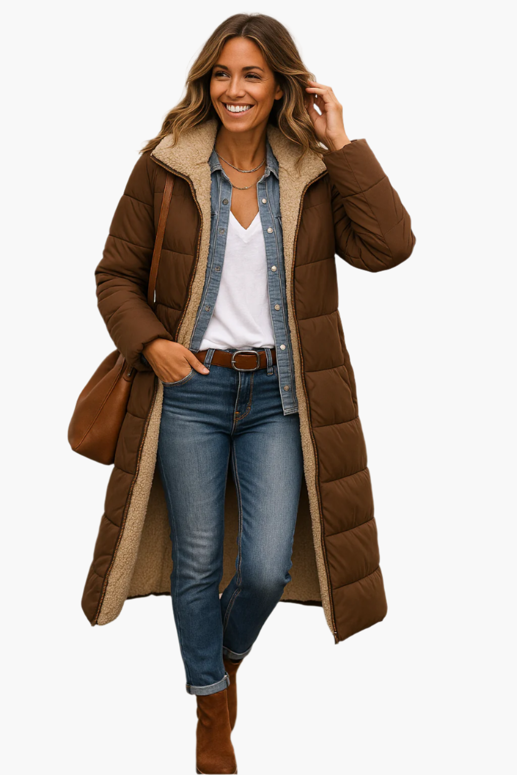 Margaret | Long Winter Coat with Zipper