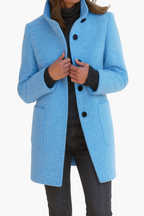Women's Tailored Winter Coat – Classic Button Front Long Coat