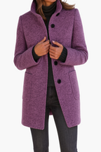 Women's Tailored Winter Coat – Classic Button Front Long Coat
