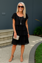 Women's Short Sleeve Midi Dress – Layered Summer Dress