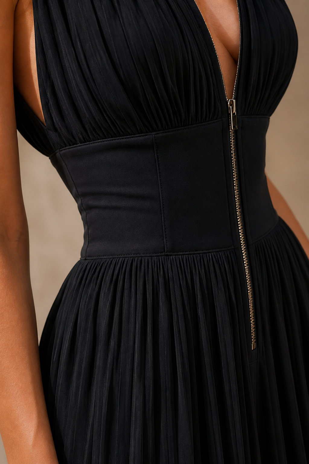 Women's Pleated Formal Jumpsuit – Tailored Evening Party Jumpsuit