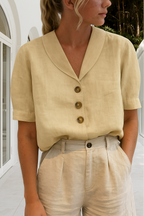 Women's Elegant Wrap Blouse – Summer V-Neck Blouse