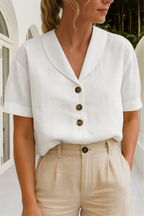 Women's Elegant Wrap Blouse – Summer V-Neck Blouse