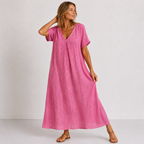 Women's Flowy V-Neck Dress – Relaxed Everyday Summer Dress