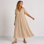 Women's Flowy V-Neck Dress – Relaxed Everyday Summer Dress