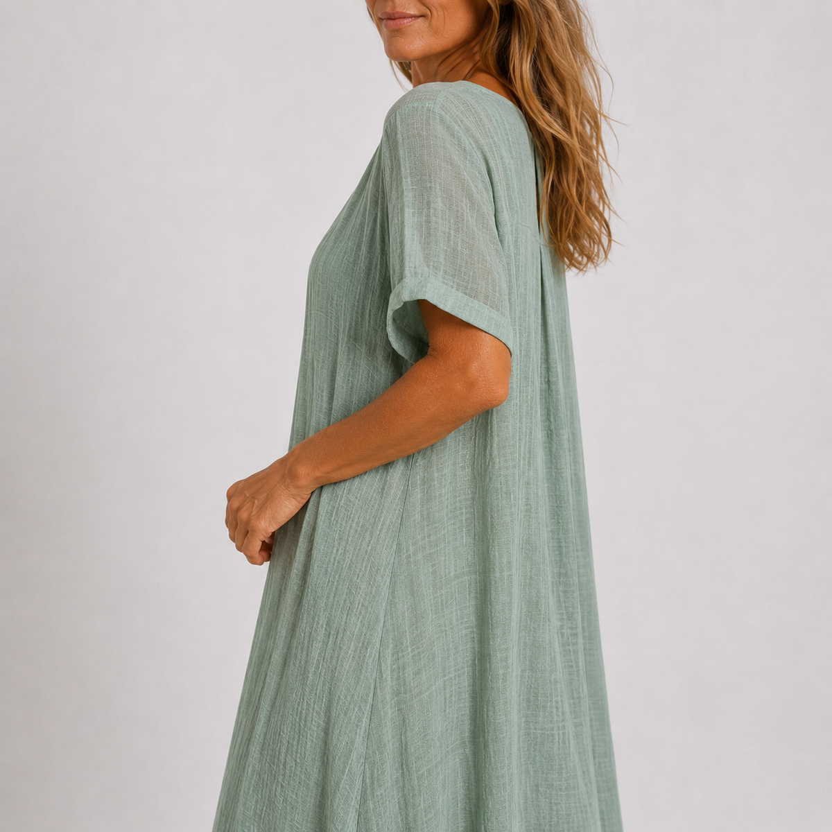 Women's Flowy V-Neck Dress – Relaxed Everyday Summer Dress