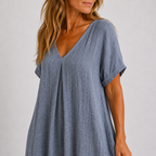 Women's Flowy V-Neck Dress – Relaxed Everyday Summer Dress