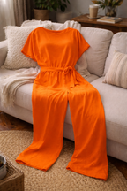 Women's Belted Wide Leg Jumpsuit – Relaxed Fit Occasion Jumpsuit