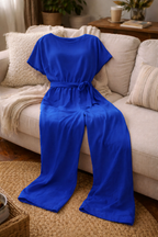Women's Belted Wide Leg Jumpsuit – Relaxed Fit Occasion Jumpsuit